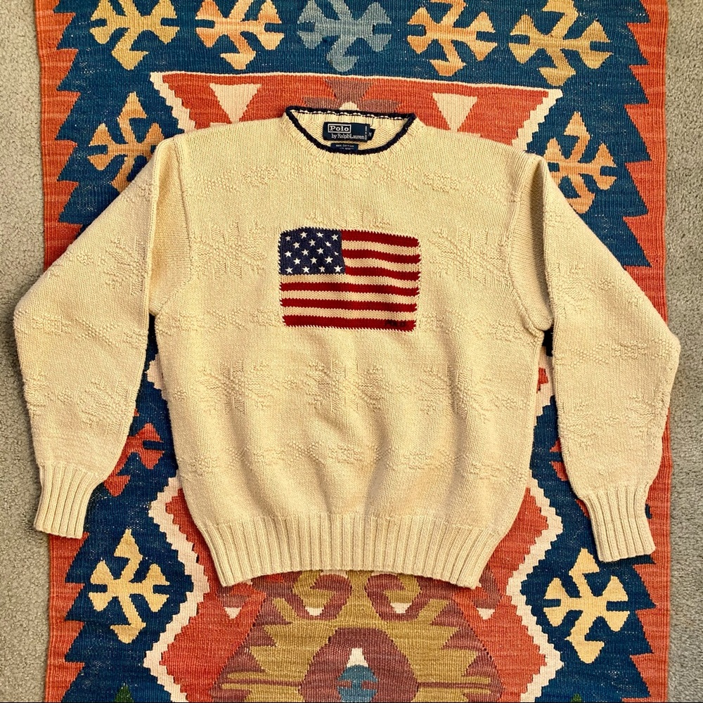 Vintage 90s Polo Ralph Lauren flag sweater